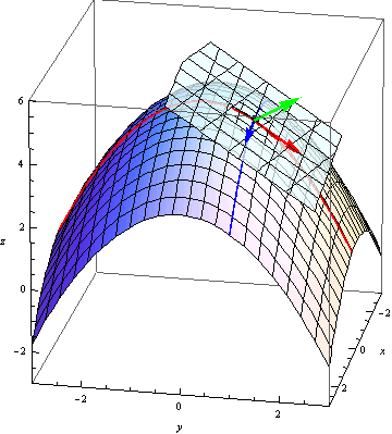 Tangents to the surface.